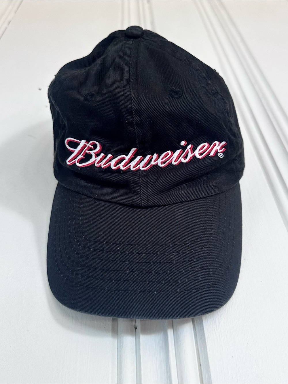 Budweiser Embroidered Logo Black Baseball Cap Hat
